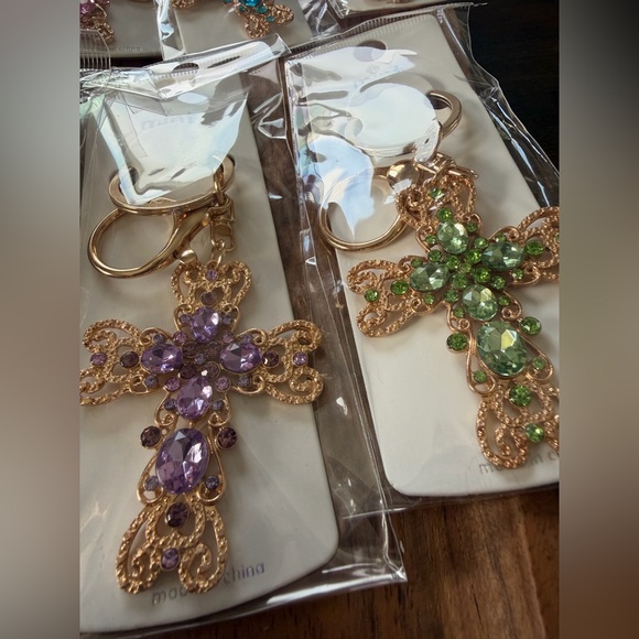 Gemstone Cross Bag Charm/Keychain - Picture 5 of 5